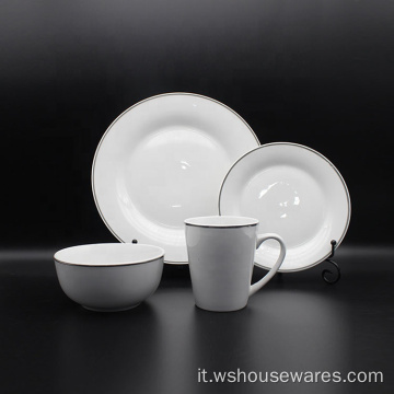 Dinnerware lussuoso Set nuove stoviglie bianche in porcellana ossea